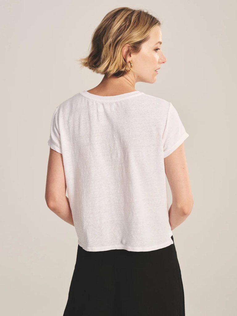 Casey Short Sleeve Crew Neck Tee in White