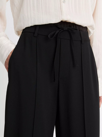 Double-Waistband Drawstring Pant in Black