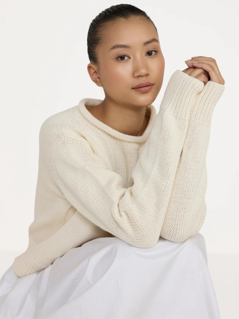 Mare Rolled Neck Sweater in Ivory