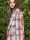 Bryce Plaid Coat in Berry