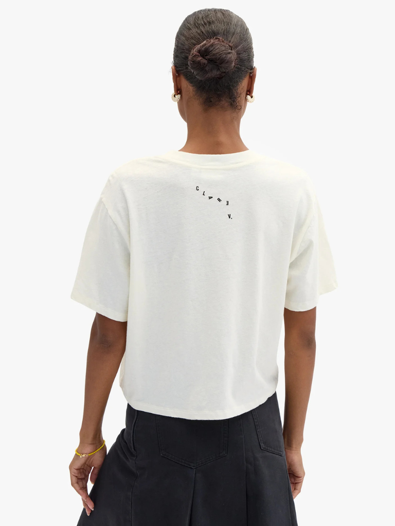 Comme Ci Comme Ça Le Carre Tee in Cream/Black