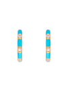 St. Tropez Midi Hoops in Turquoise Enamel/Gold