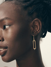 Verena Earrings in Black Sapphire/Gold