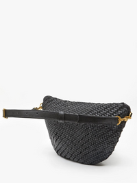 Grande Fanny Pack in Black Woven Zig-Zag