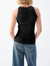 Swoon Ribbed Tank in Black