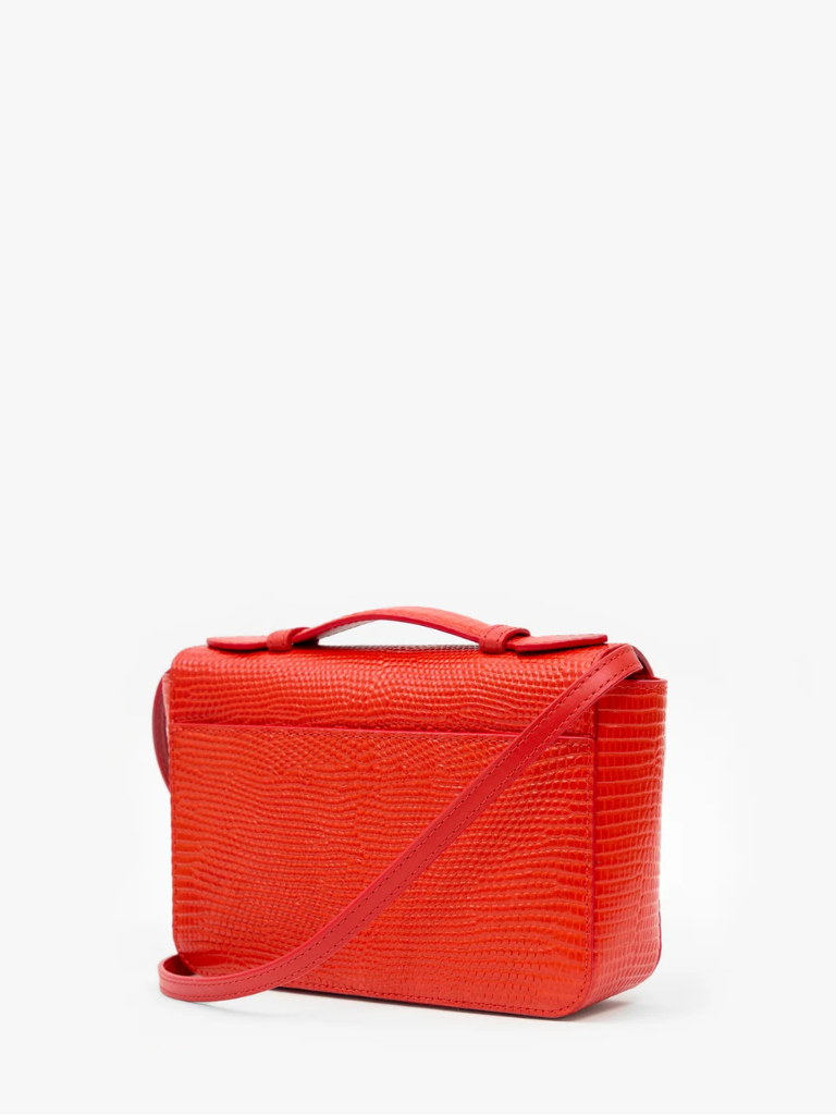 Kathryn Bag in Red Embossed Lizard