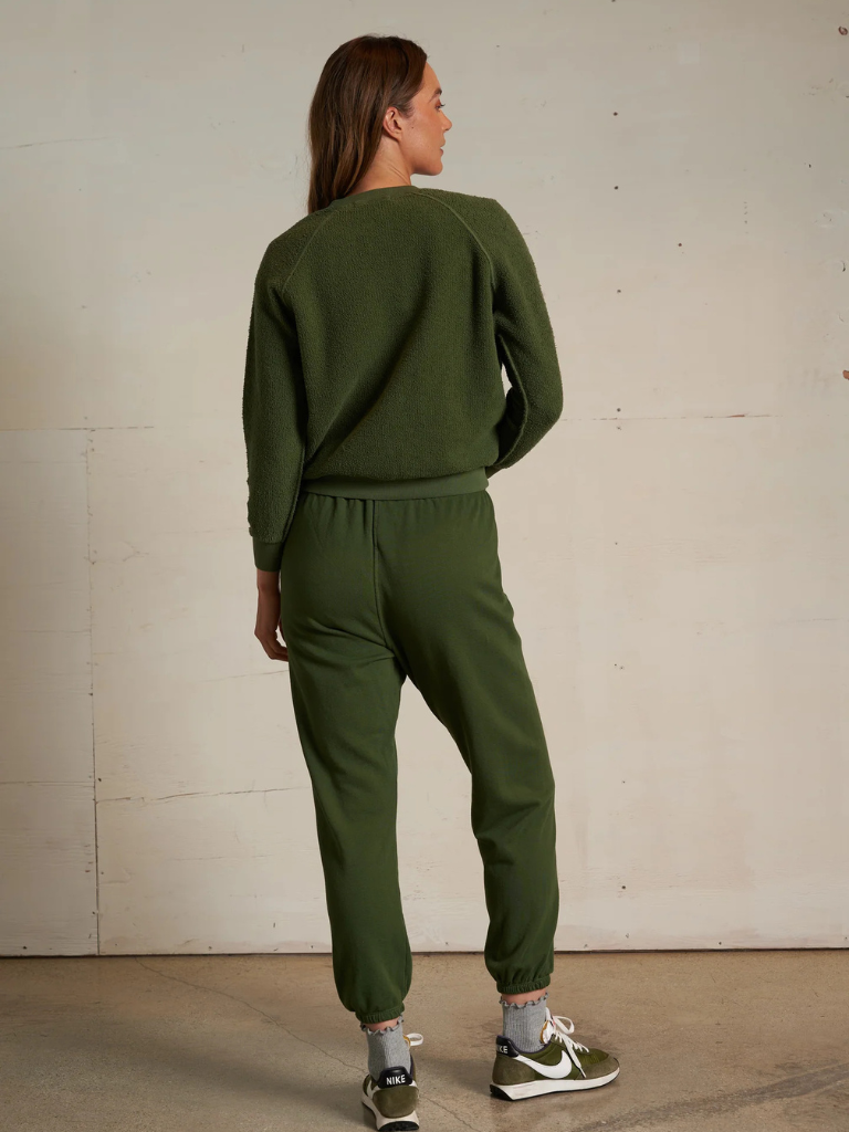 Ziggy Inside Out Shrunken Crew in Fern