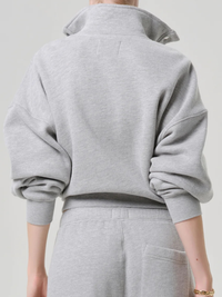 Mirelle Funnel Neck Top in Heather Grey