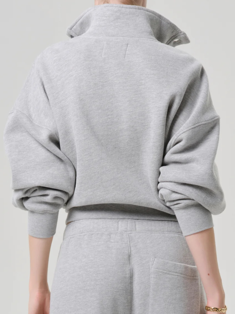 Mirelle Funnel Neck Top in Heather Grey