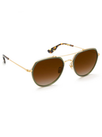 Baker Sunglasses in 18K Titanium + Bottle Green + Zulu