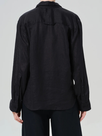 Shrunken Linen Kayla Shirt in Black