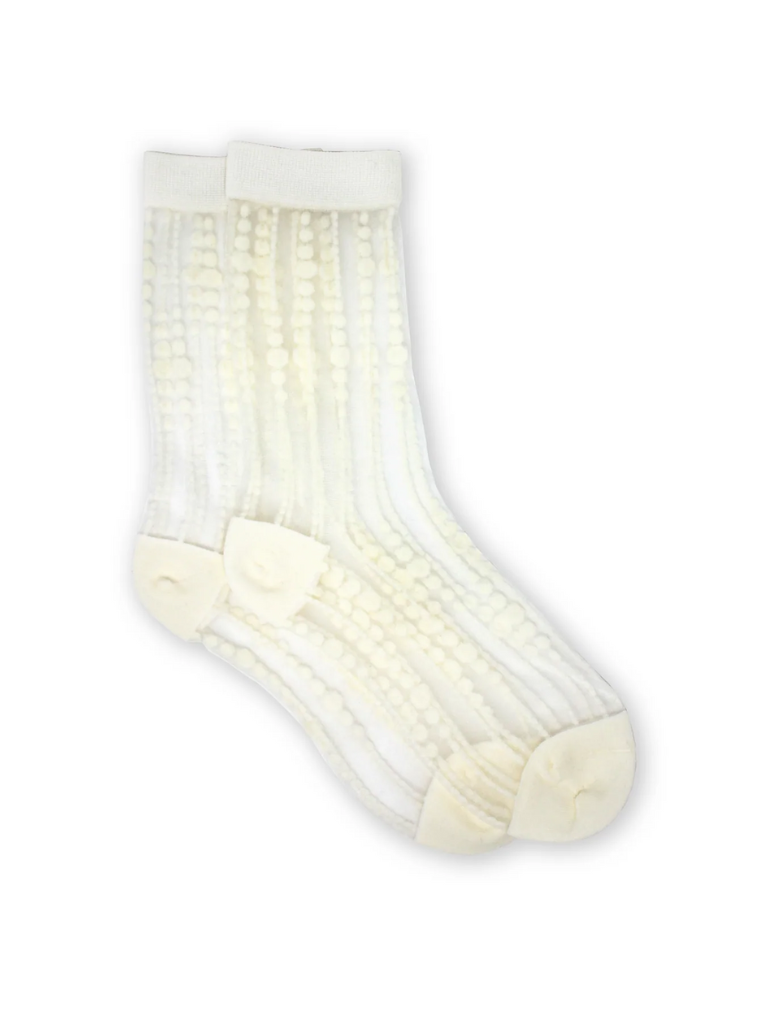 Sheer Bubbles Socks in Ivory