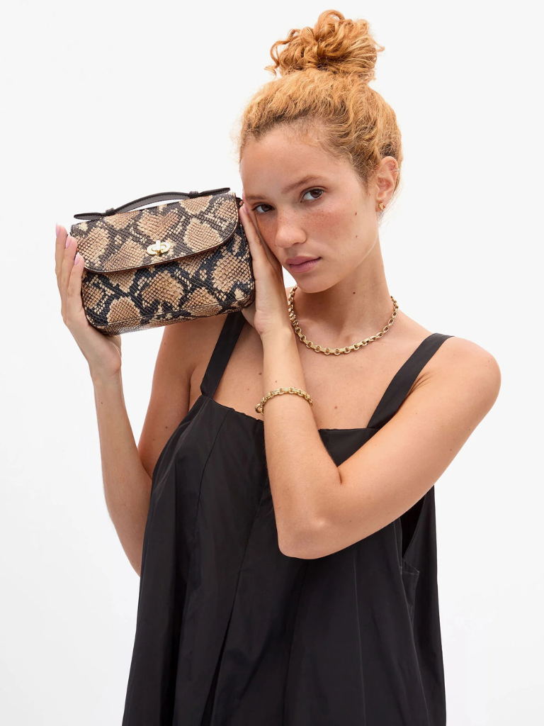 Clare V. Kathryn Bag in Tan Desert Snake – Strut Boutique