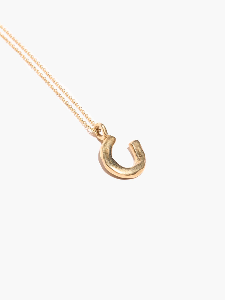 Horseshoe Necklace in Brass