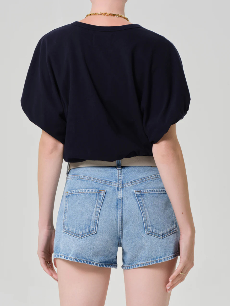 Gia Bubble Tee in Navy