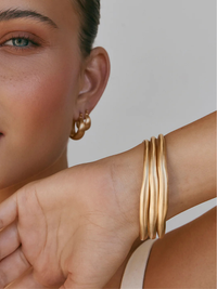 Bangle Bracelet in Brushed Gold