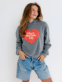 NYC Heart - Classic Hoodie in Heather Grey