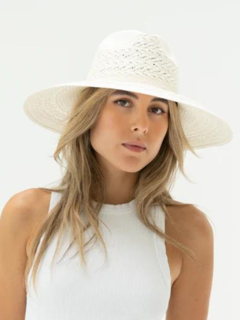 Redwood Broad-Brimmed Fedora Hat in White