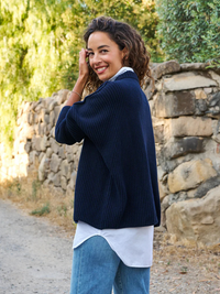 Montecito Classic Pullover Sweater in Marine