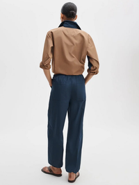 Claire Taffeta Pant in Deep Blue