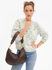 Moyen Woven Zig-Zag Messenger in Chocolate