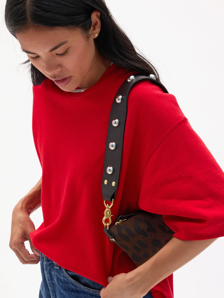 Studded Shoulder Strap in Black