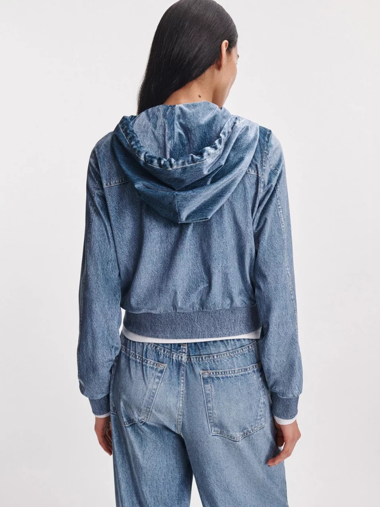 Miramar Stretch Velvet Hoodie in Sutton