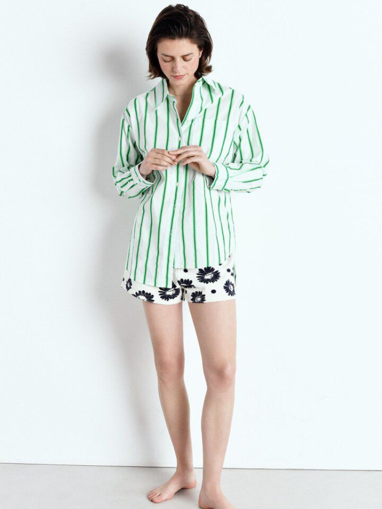 Zatybay Button Down in Lagoon Stripe