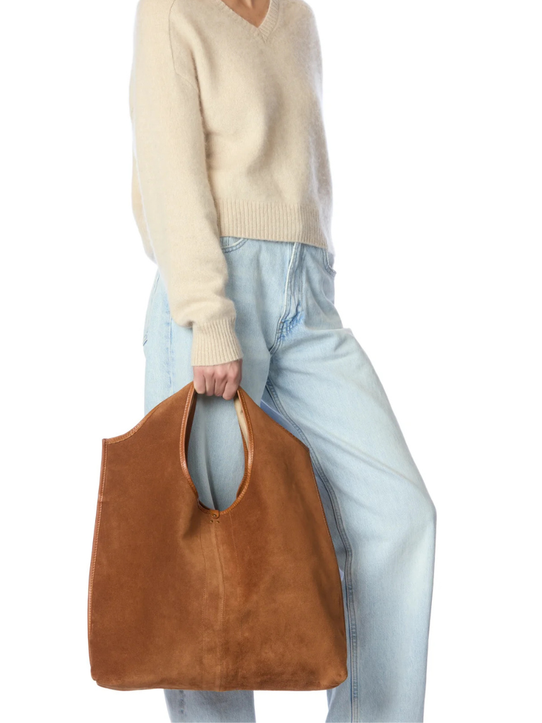 Paco Soft Tote in Caramel Suede
