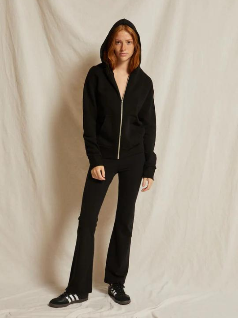 Patti Zip Up Hoodie in True Black