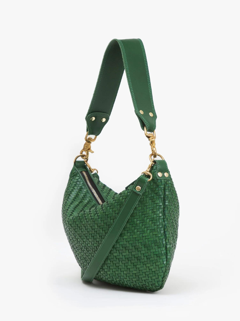 Moyen Messenger in Evergreen Woven Zig-Zag