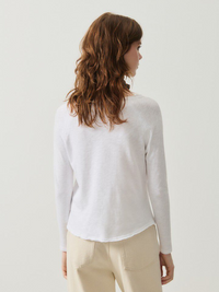 Sonoma Boatneck Long Sleeve T-Shirt in White