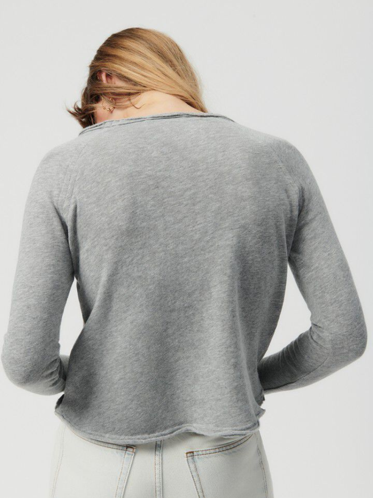 Sonoma Boatneck Long Sleeve T-Shirt in Heather Grey