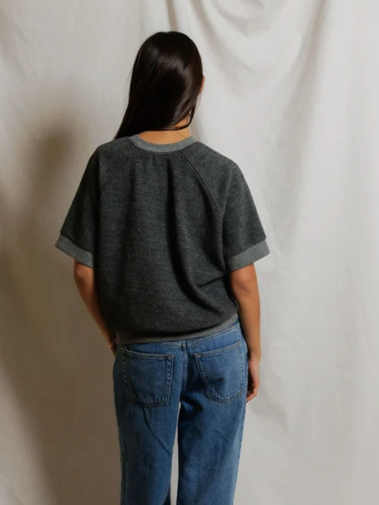 Ziggy Short Sleeve Crew in Dark Grey