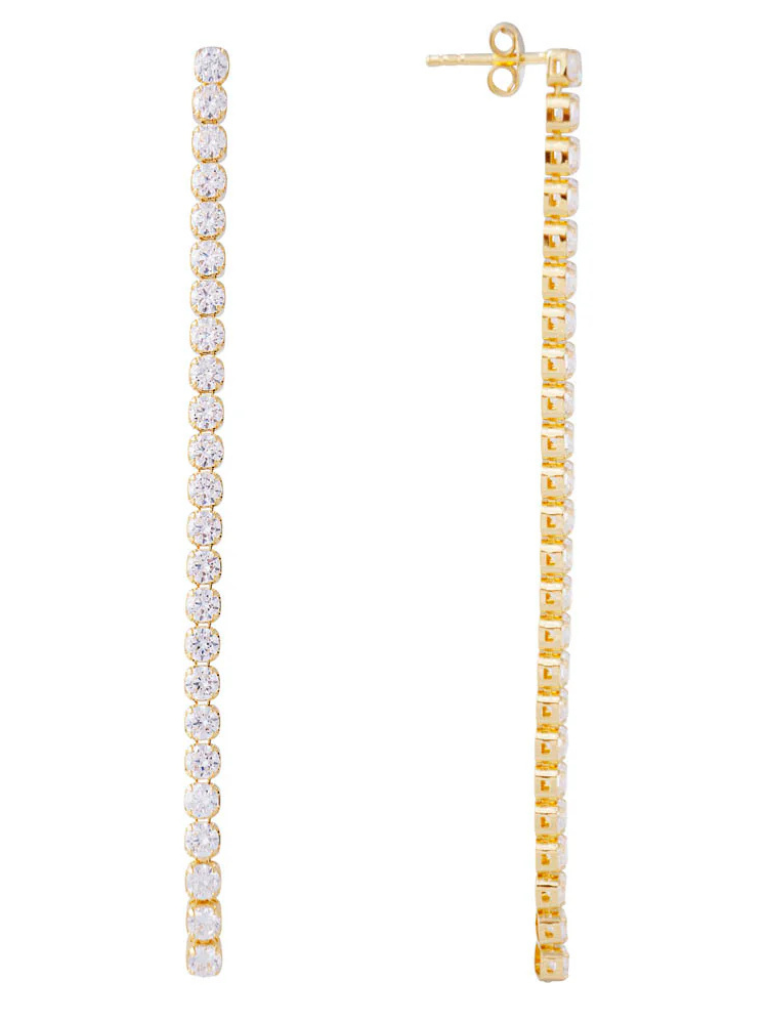 Tennis Chain Studs in Gold