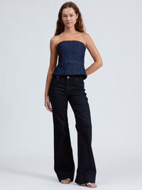 Isabella Denim Top in Midnight Rinse