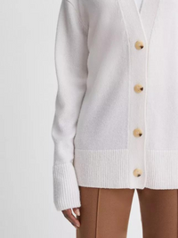 Wool and Cashmere Weekend Cardigan in Off White