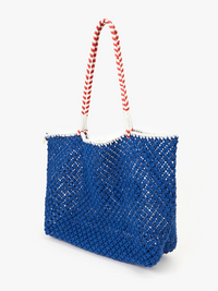 L'ete Tote in Cobalt Crochet with Poppy Ciao