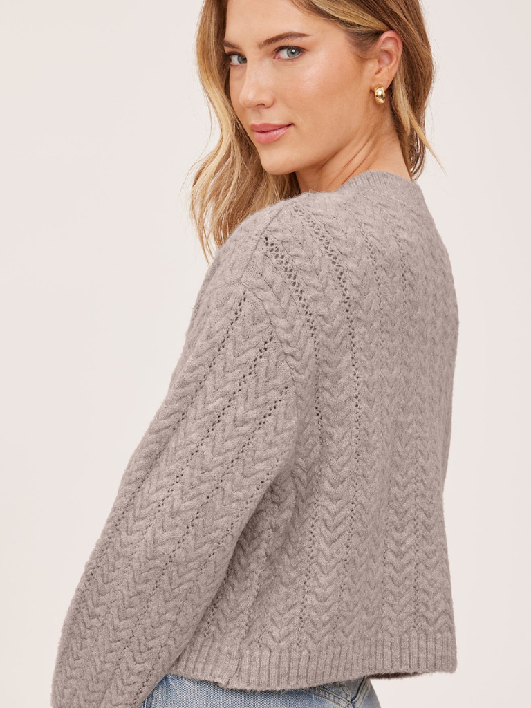 Esme Cardigan in Heather Pebble