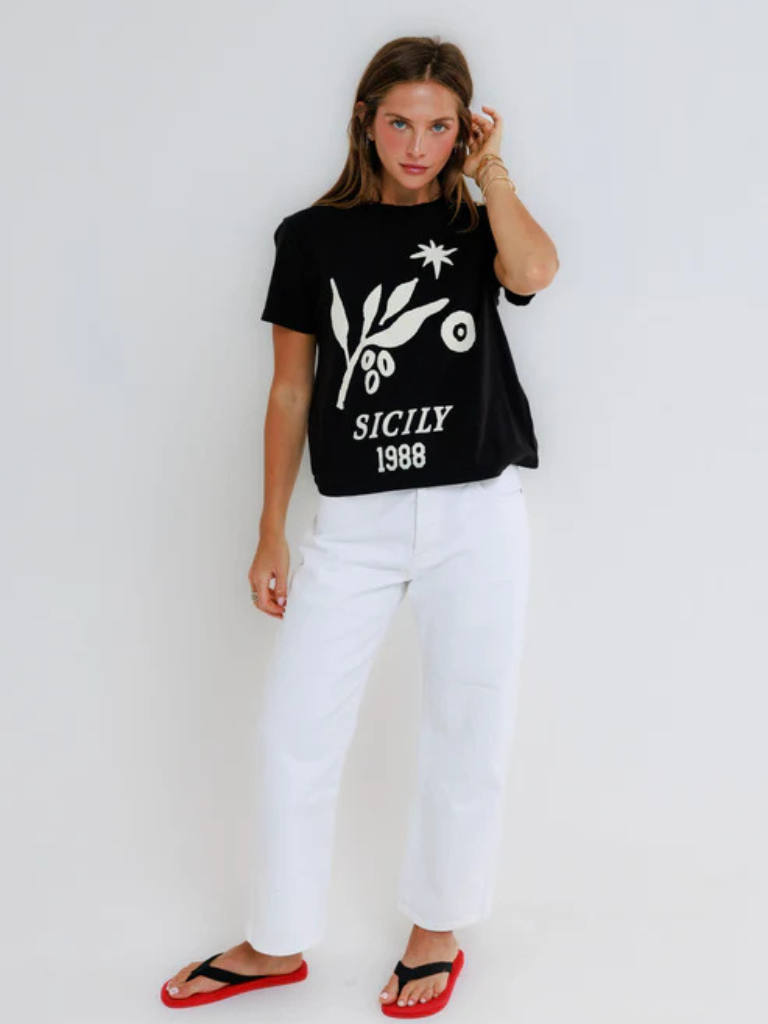 Sicily 1988 Tee in Black