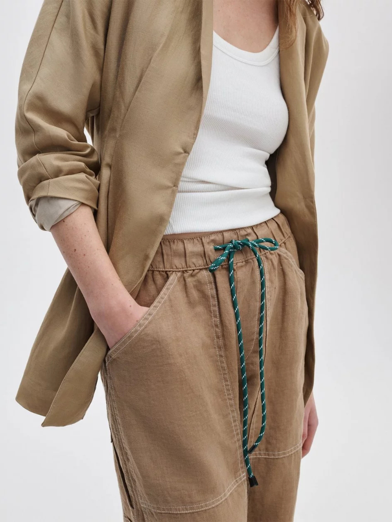 Atlas Linen Pants in Tan