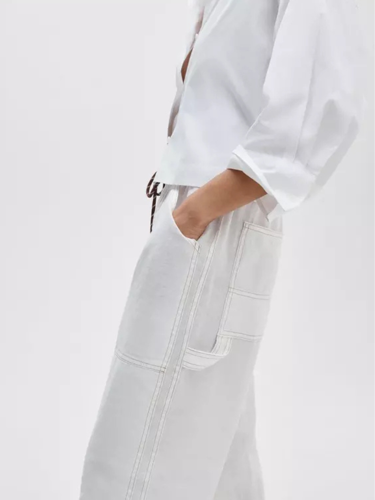 Atlas Linen Pants in White