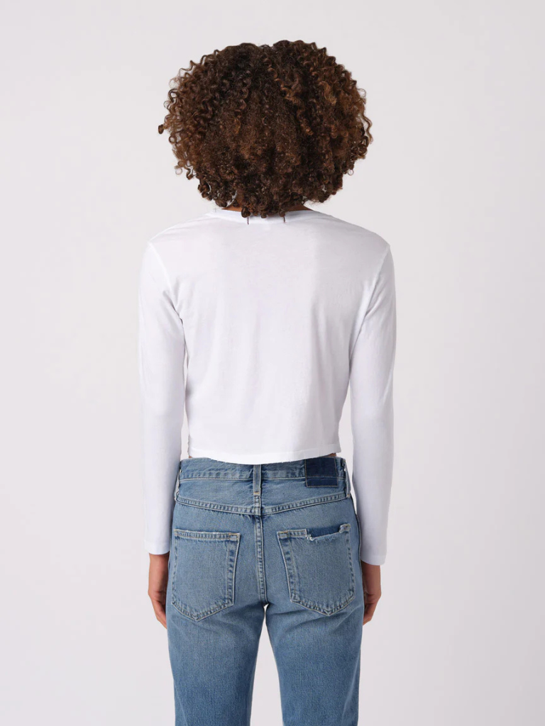 Long Sleeve Babe Tee in White