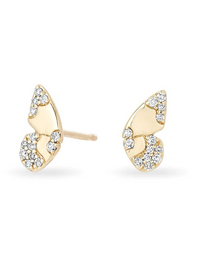 Enchanted Diamond Butterfly Wing Posts in 14k Yellow Gold