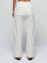 Lincoln Front Slit Knit Pant in Porcelain