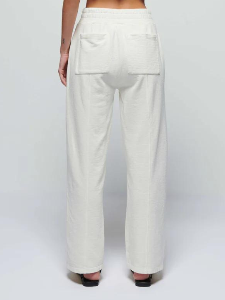 Lincoln Front Slit Knit Pant in Porcelain