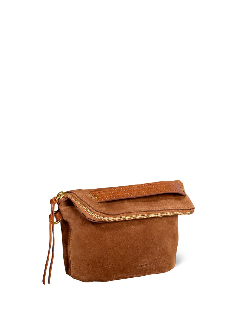 Lucky Pochette in Caramel Suede