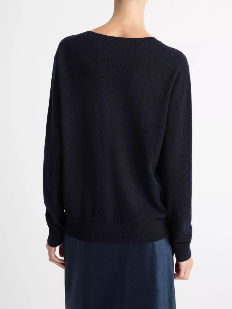 Cashmere Weekend V-Neck Sweater in Coastal Blue