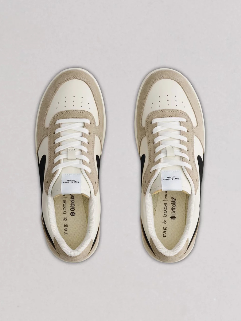 Retro Court Sneakers in Dove/Sand