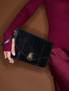 Alicia Python Clutch in Black